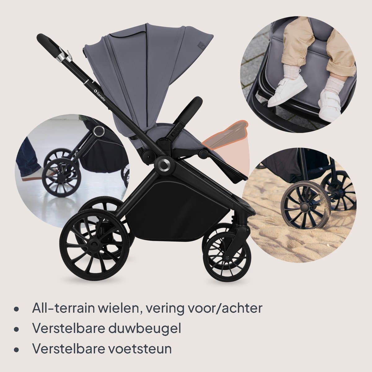 Lionelo Mika Plus 3in1 - Kinderwagen met autostoel en reiswieg thumbnail 3