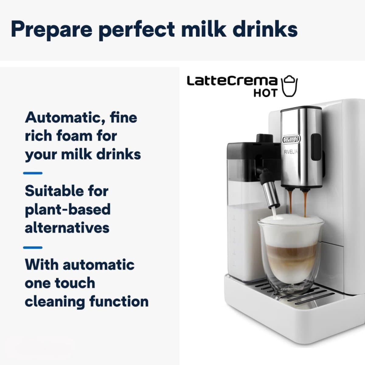 DeLonghi Rivelia EXAM440.55.W Volautomatische koffiemachine bonen - Wit thumbnail 4
