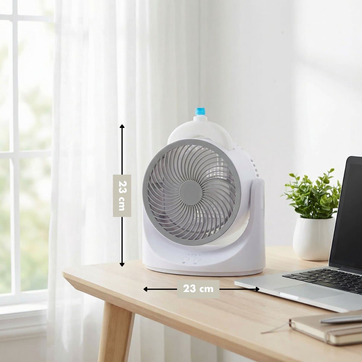 Mini Tafelventilator met Koelelement - Verstelbare Mini Ventilator met 3 Standen - USB Ventilator met LED Licht - 240 ML Koelelement - voor Tafel Bureau Slaapkamer thumbnail 3