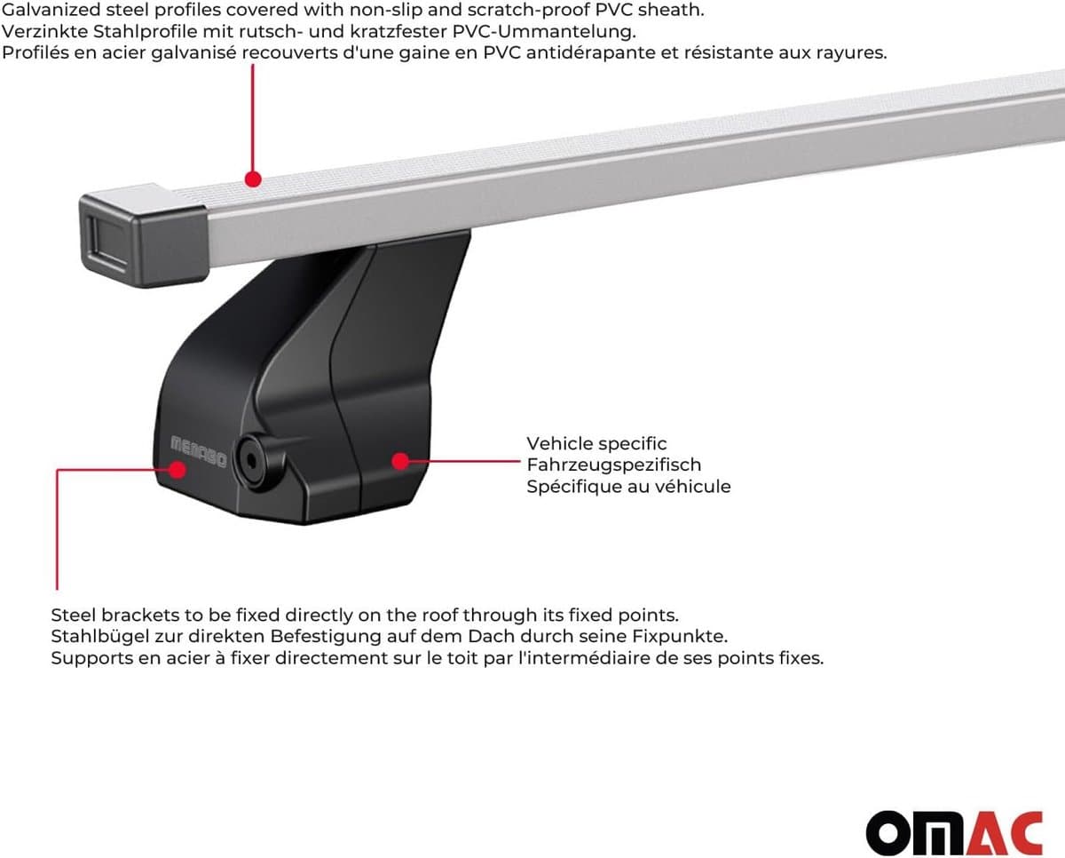 Stalen Dakdragerset voor VW Caddy 4 IV (2015-2020) - Universele Bagagedrager voor Dakkoffer en Fiets thumbnail 7