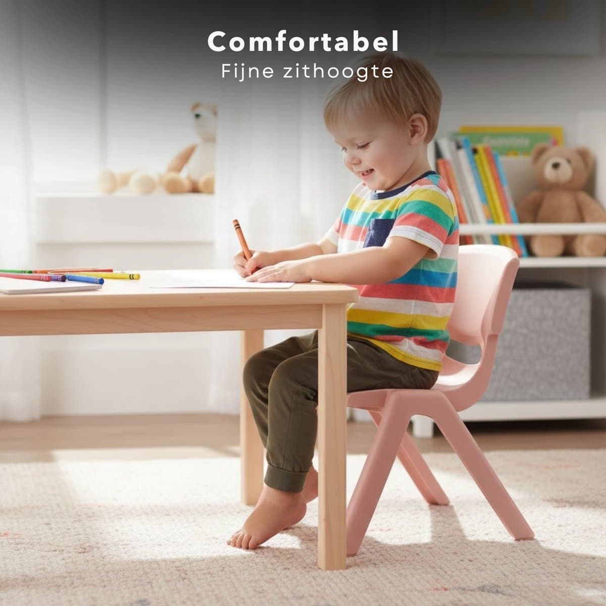 Cheqo® Kinderstoeltje - Kinderstoeltje Roze - Kinderstoel - Kinderstoel Roze - Peuterstoeltje - Peuterstoel - Kinder Tuinstoel - Tuinstoeltje Kind - Kinderstoel Buiten - Kinderstoel Binnen - Kunststof Kinderstoeltje - Plastic Kinderstoeltje thumbnail 4