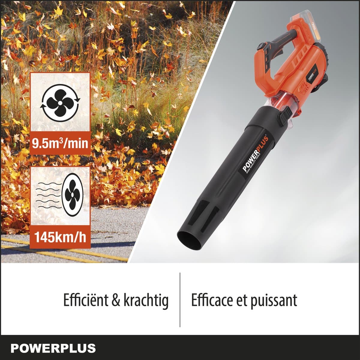 Dual Power Accu-bladblazer POWDPG7521 - Bladblazer op batterij van 20 V, bladzuiger, maximale luchtsnelheid van 145 km/h, tuingereedschap, zonder accu en lader thumbnail 6