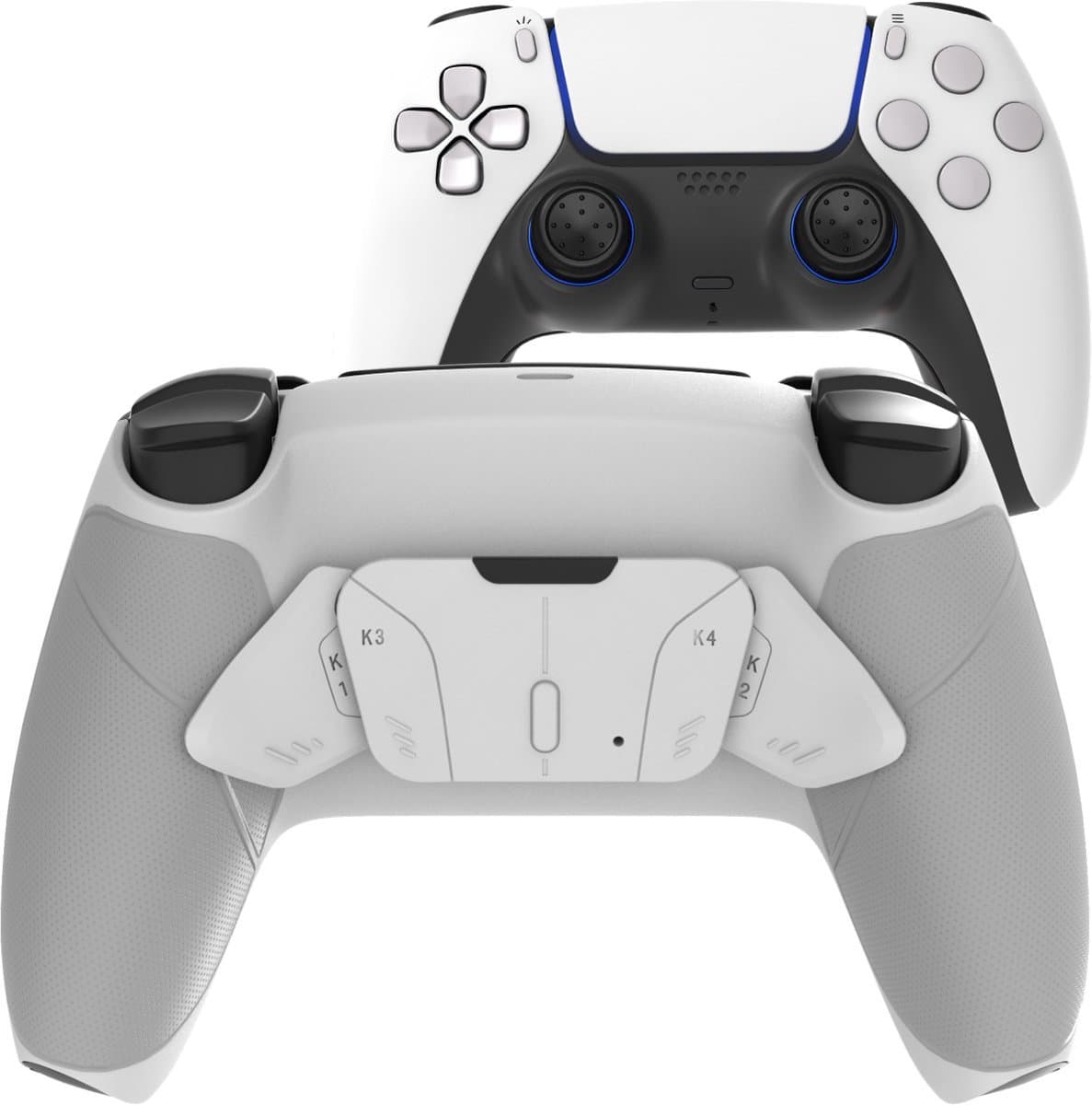 PS5 DualSense draadloze Controller - PS5/PC Scuf controller - SCUF Remap MOD with Paddles - PS5 Accessoires - Rubberized grip -Digital mouseklick triggers - White