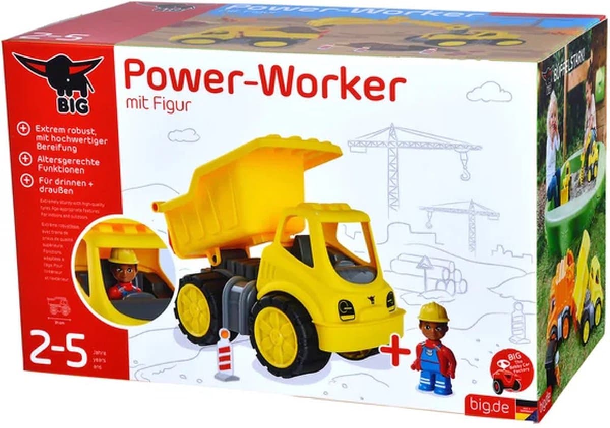 BIG Power-Worker Kiepwagen + Figuur: robuust speelgoedvoertuig thumbnail 8