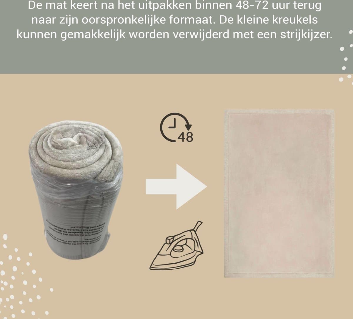 Hakuna Matte Wolkzachte Fluwelen Mat Speelmat baby 200 x 150 x 2,5 cm, Beige - Kindertapijt met hoogwaardig traagschuim - Baby speelkleed met antislipbasis - Babykruipmat, kinderkamertapijt thumbnail 4