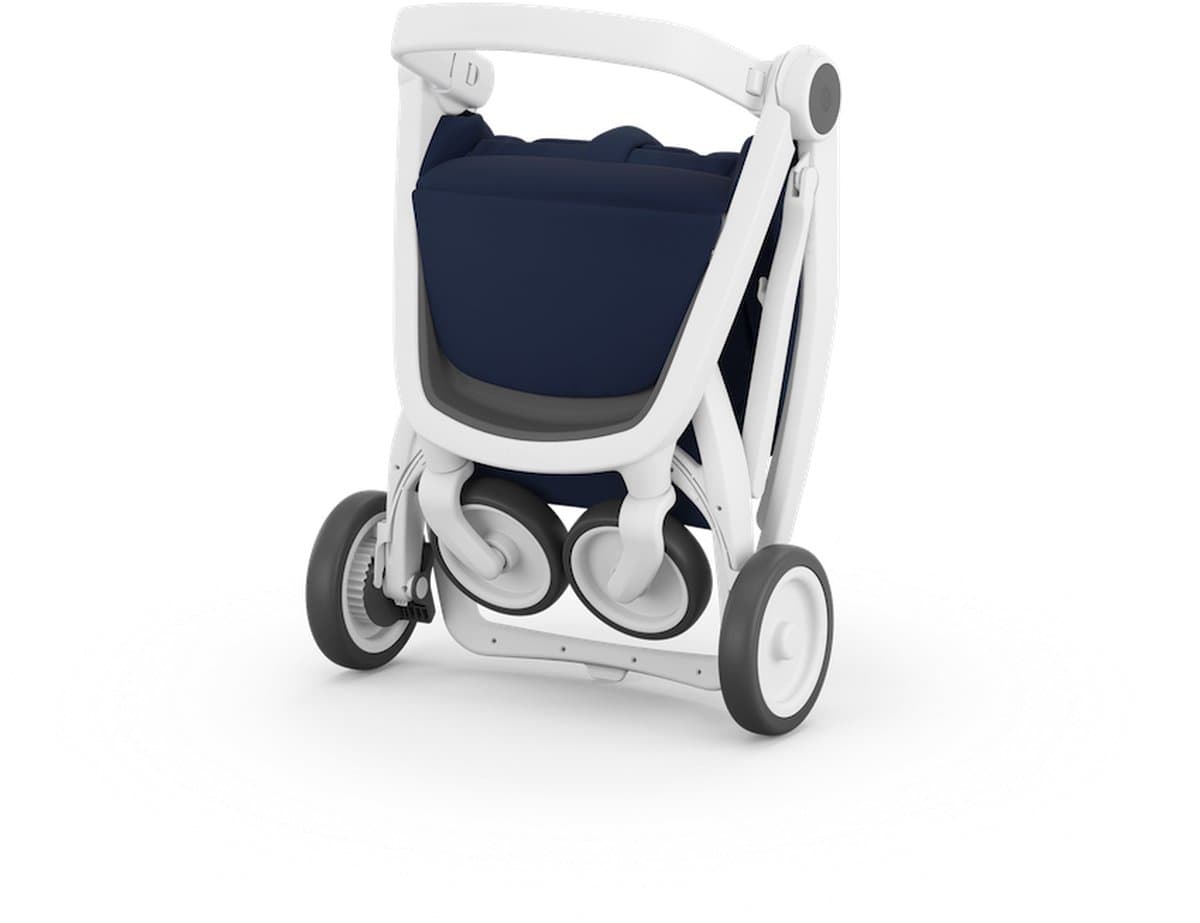 Greentom Classic Buggy Kinderwagen - Lichtgewicht Reisbuggy, Inklapbaar, Duurzaam (Gerecycled) - Wit Blauw thumbnail 3