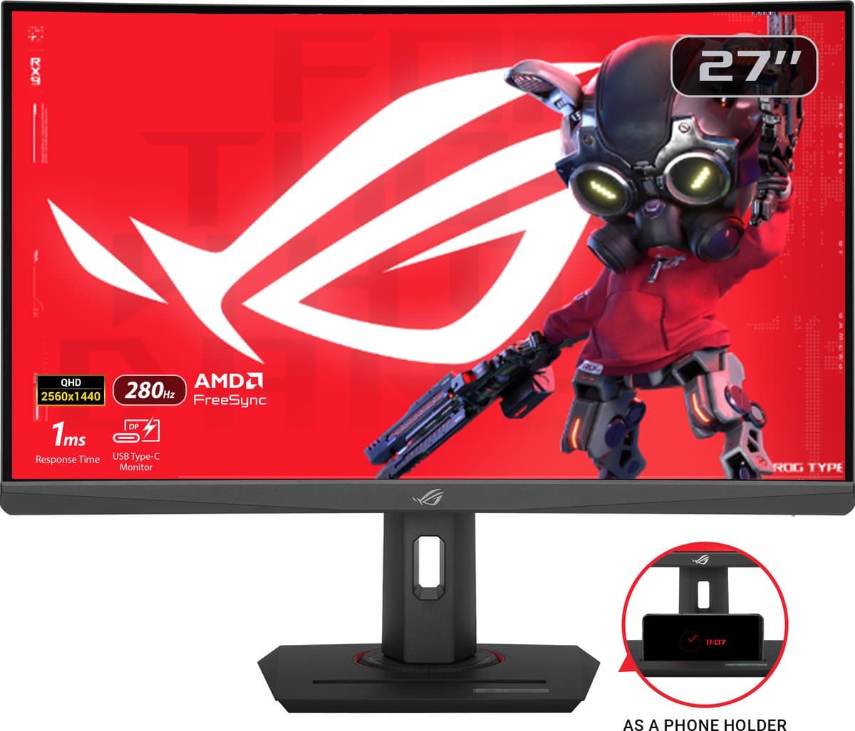 ASUS ROG Strix XG27WCMS - 27" QHD 280Hz curved gaming monitor thumbnail 3
