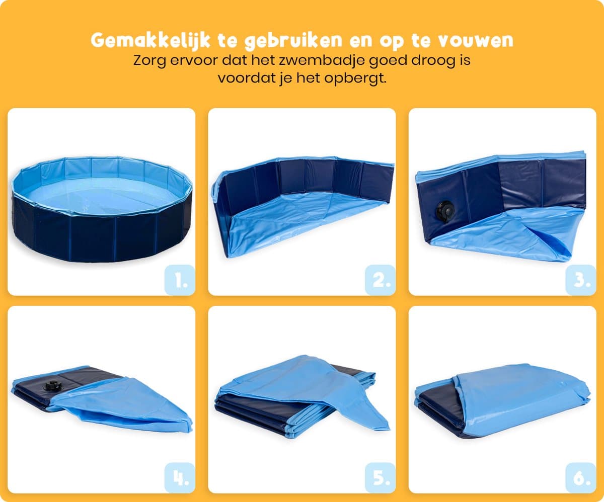 Frummel Honden Zwembad - Waterpret Opzetzwembad Huisdier - Blauw - 80 x 20cm - Opvouwbaar thumbnail 3
