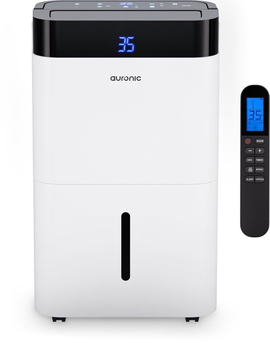 Auronic Luchtontvochtiger en Luchtreiniger - Best Plus Series - Ontvochtigt 30L per dag - 5L Waterreservoir - Slaapkamer, Badkamer, Woonkamer en Kantoor - Vochtopnemer voor in Huis - Wit