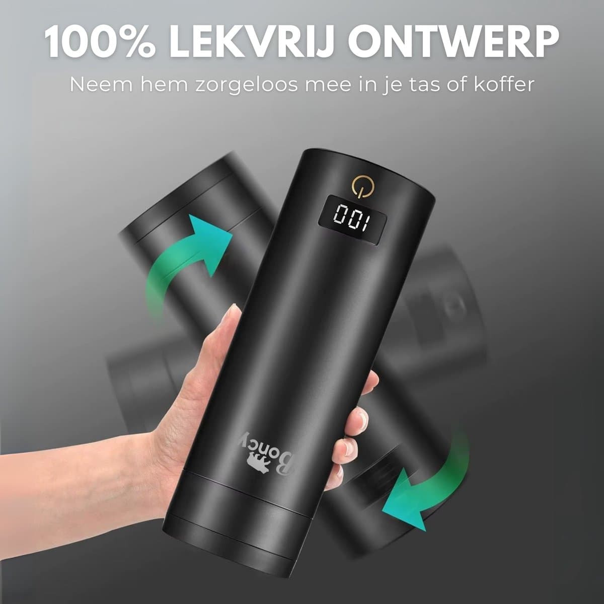 Boncy® Premium Mini Waterkoker met Temperatuurregeling - 380ml met Thermometer en Warmhoudfunctie - Kleine RVS Reiswaterkoker Zwart - Reis Waterkokers voor Camping Hotel Senioren - Klein Draagbare Travel Water Koker Grijs Temperatuur keuze - 0,5 L thumbnail 7