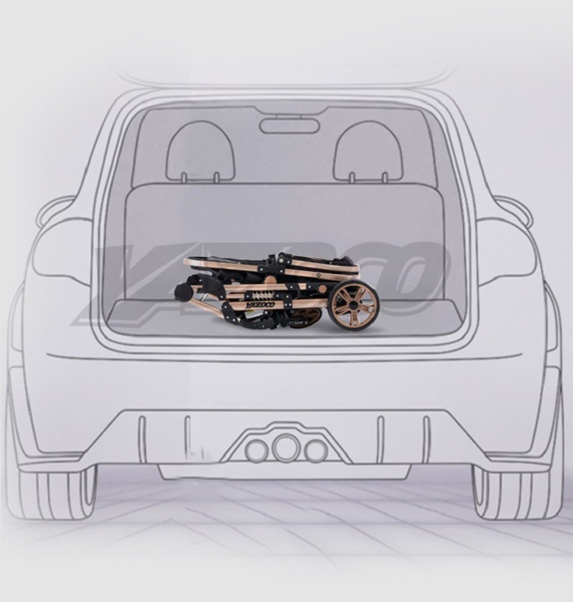 Premium 3-in-1 Kinderwagen - Draagbaar, Opvouwbaar, met Vering - Aluminium Frame - Inclusief Autostoel - Kwalitatieve Buggy voor Pasgeboren Baby - Luxe Multifunctionele Combi Kinderwagen - Roze/Zwart thumbnail 6