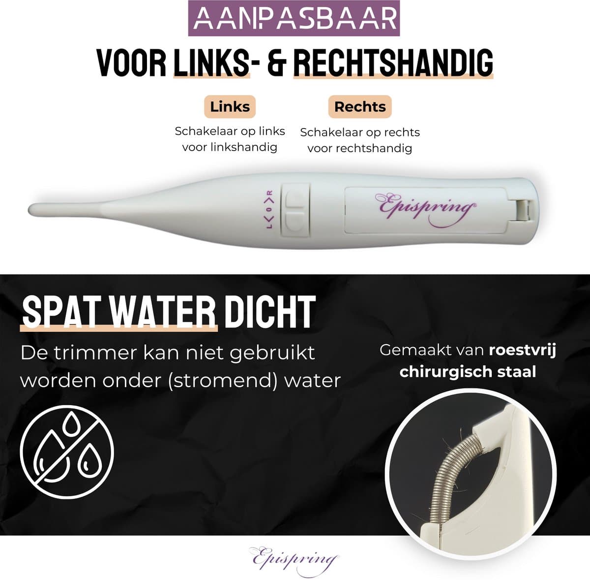 Epispring® Amazing- Epileerapparaat Dames - Ontharingsapparaat Dames - Gezichtsepilator voor vrouwen - Ladyshaver - Ontharing gezicht - Ontharing wenkbrauwen - Gezichtsontharing dames thumbnail 3