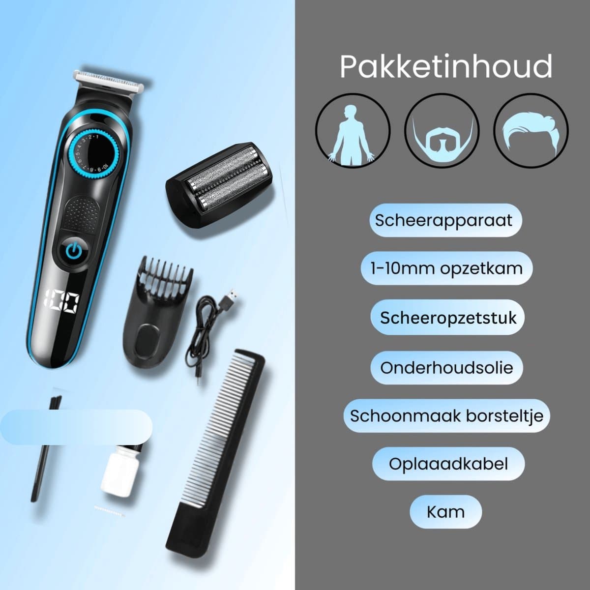 NueNext Baardtrimmer Voor Mannen - Met Precisiedraaiknop 20 lengte-instellingen - Body Trimmer Baard en Lichaam Heren - Haartrimmer Lichaam - Bodygroomer - Groomer Machine - Beard Shaver Trimapparaat- Scheerapparaat thumbnail 8