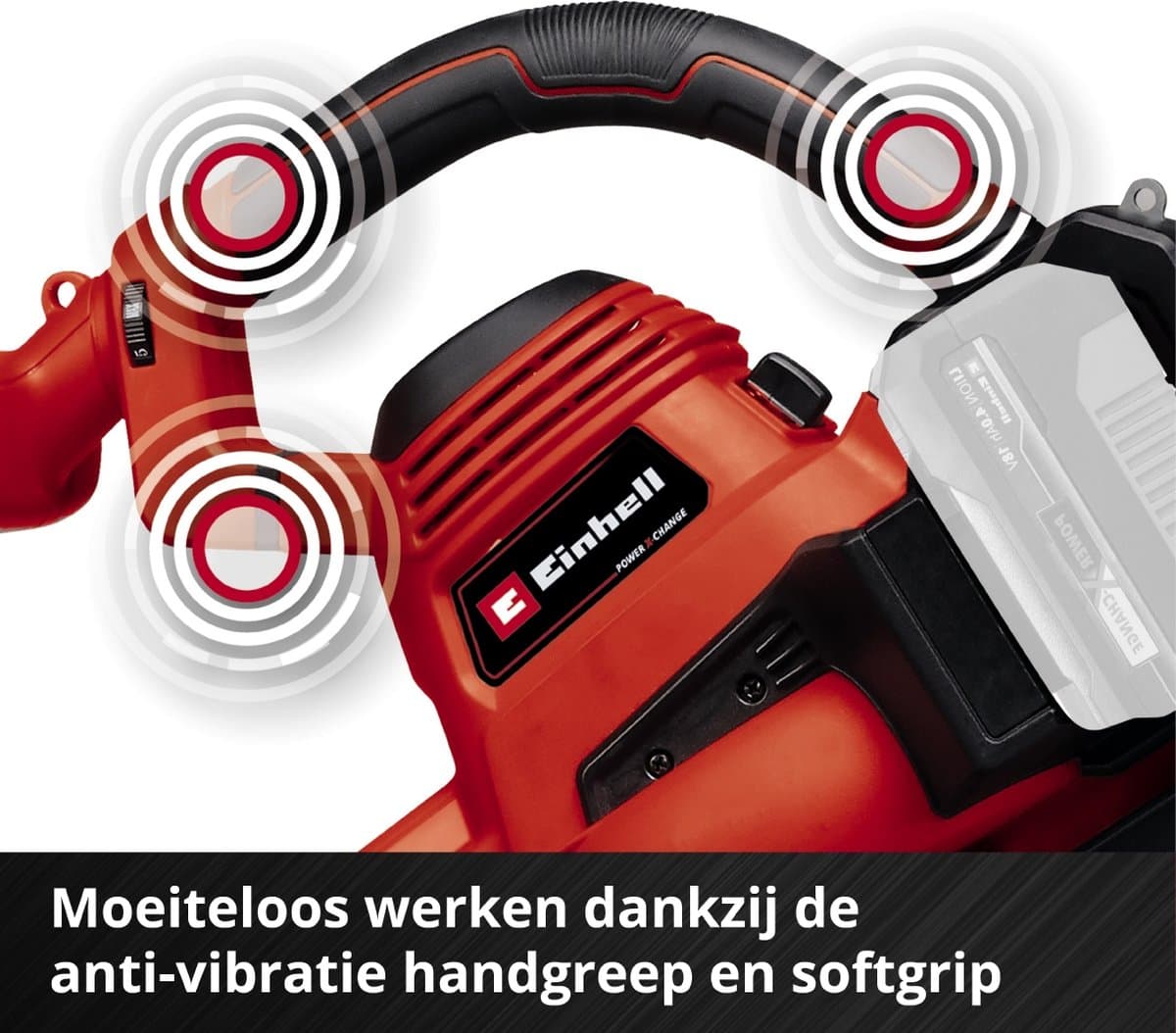 Einhell Accu Bladblazer-/zuiger GE-CL 36/230 Li E Solo - Power X-Change- 36 V/Li-ion - Blaas-/zuigfunctie - Blaassnelheid: 230 km/h - Turboschakelaar - Incl. zuigbuis + blaasbuis - Excl. accu en lader thumbnail 3