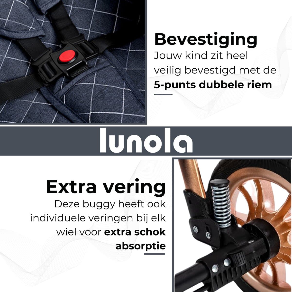 Lunola Nova 3-in-1 Kinderwagen met Autostoel 0-20kg thumbnail 3