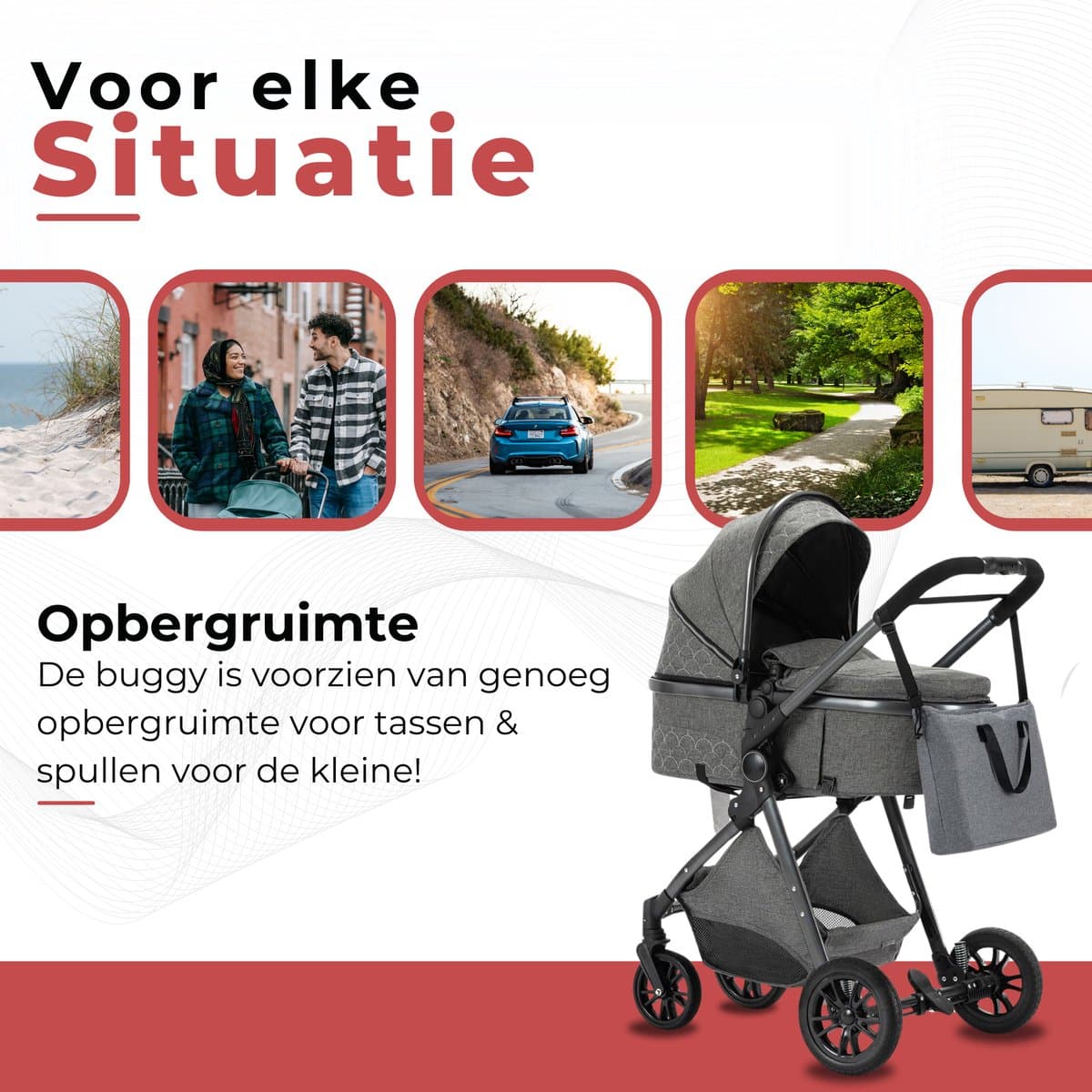 Lunola Nova - Kinderwagen 3-in-1 - incl. autostoel - 0-20kg - XXL - Multifunctionele Buggy 3in1 - Donkerbruin / Chocolade thumbnail 3