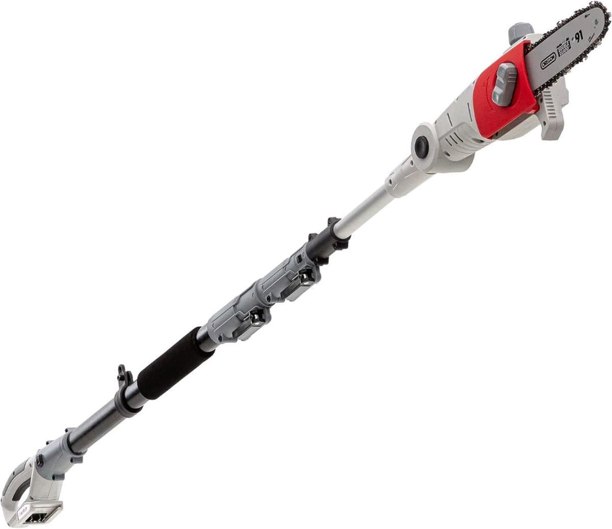 MKSS® Telescopische Snoeischaar - Mini Kettingzaag - Heggenschaar - Takkenschaar - Takkenzaag - Elektrische Snoeizaag met Accu - Grijs Wit en Rood thumbnail 6