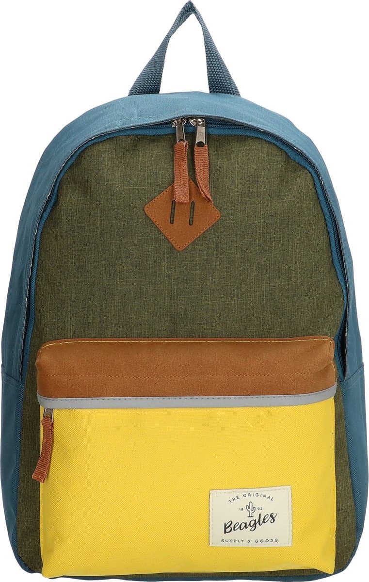 Beagles Originals Mulit Color Rugzak - School Tas - Rugtas - Kinderrugzak - 6-10 Jaar - Tablet Vak - Chromebook Vak - Olijfgroen thumbnail 2