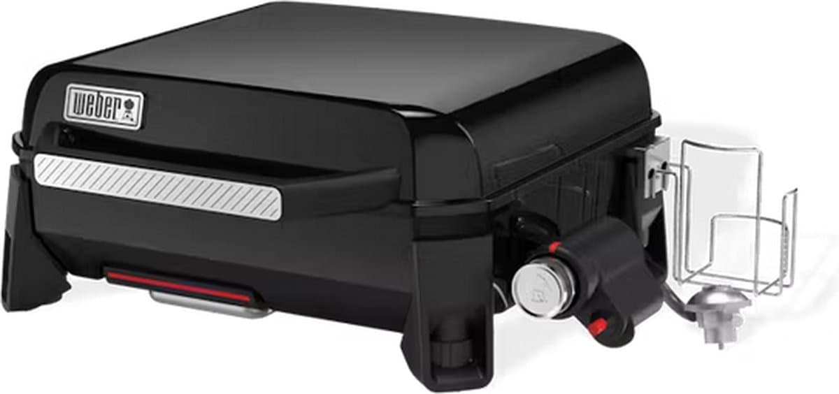 Weber Slate Plancha - 43 cm Bakplaat - Gasbarbecue - 1 Brander - Zwart - Verstelbare poten - Deksel voor bescherming - Bereikt tot 260 °C - Porselein geëmailleerde bakplaat met anti-aanbaklaag thumbnail 5