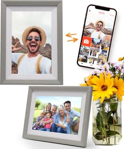 Productfoto van Pora&Co - Digitale fotolijst met WiFi en Frameo App – 10.1 inch - HD -IPS Display – Zilver/Wit - Micro SD – Touchscreen