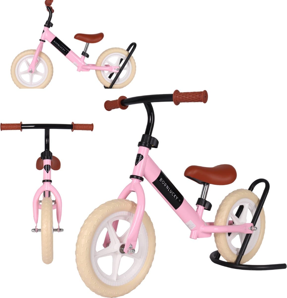 Born Lucky® Loopfiets –Vanaf 2 jaar – 10 inch massieve banden - Verstelbaar Zadel & Stuur – Roze thumbnail 5