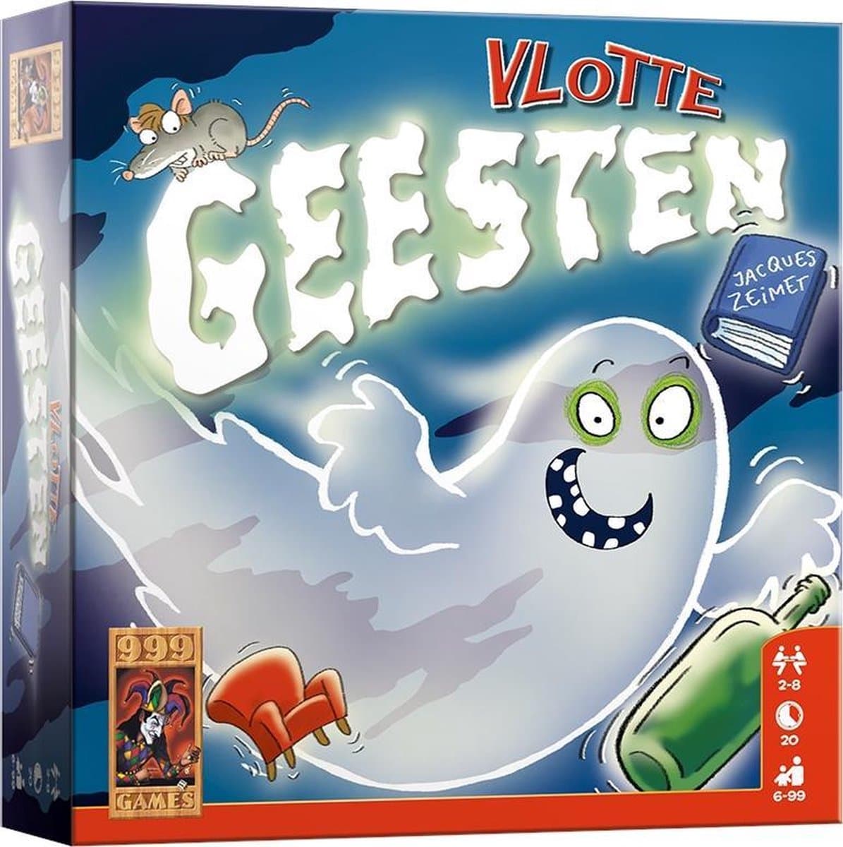 999 Games Vlotte Geesten Kaartspel met houten figuren thumbnail 8