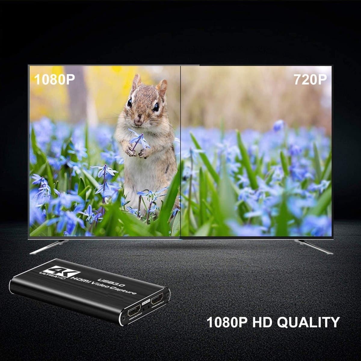 DrPhone HVC 4K HDMI Video Capture Card USB 3.0 – HDCP 2.2 - 1080P 60fps HD Recorder & Game Capture voor OBS en Live Streaming - Zwart thumbnail 2