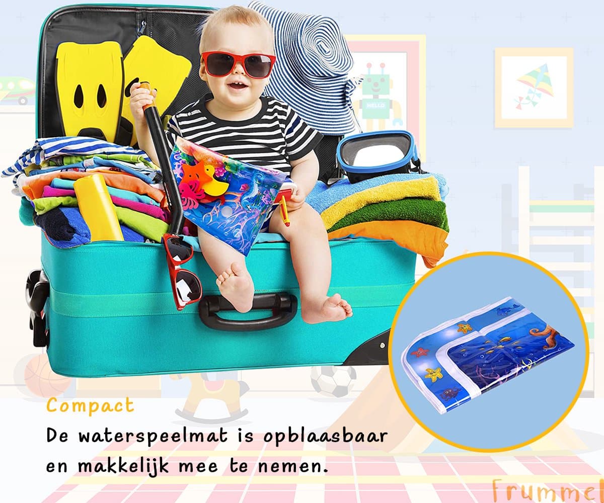 Frummel Waterspeelmat Baby – Watermat – Speelkleed – Opblaasbaar – Waterspeelgoed Baby - Kraamcadeau - Octopus thumbnail 5