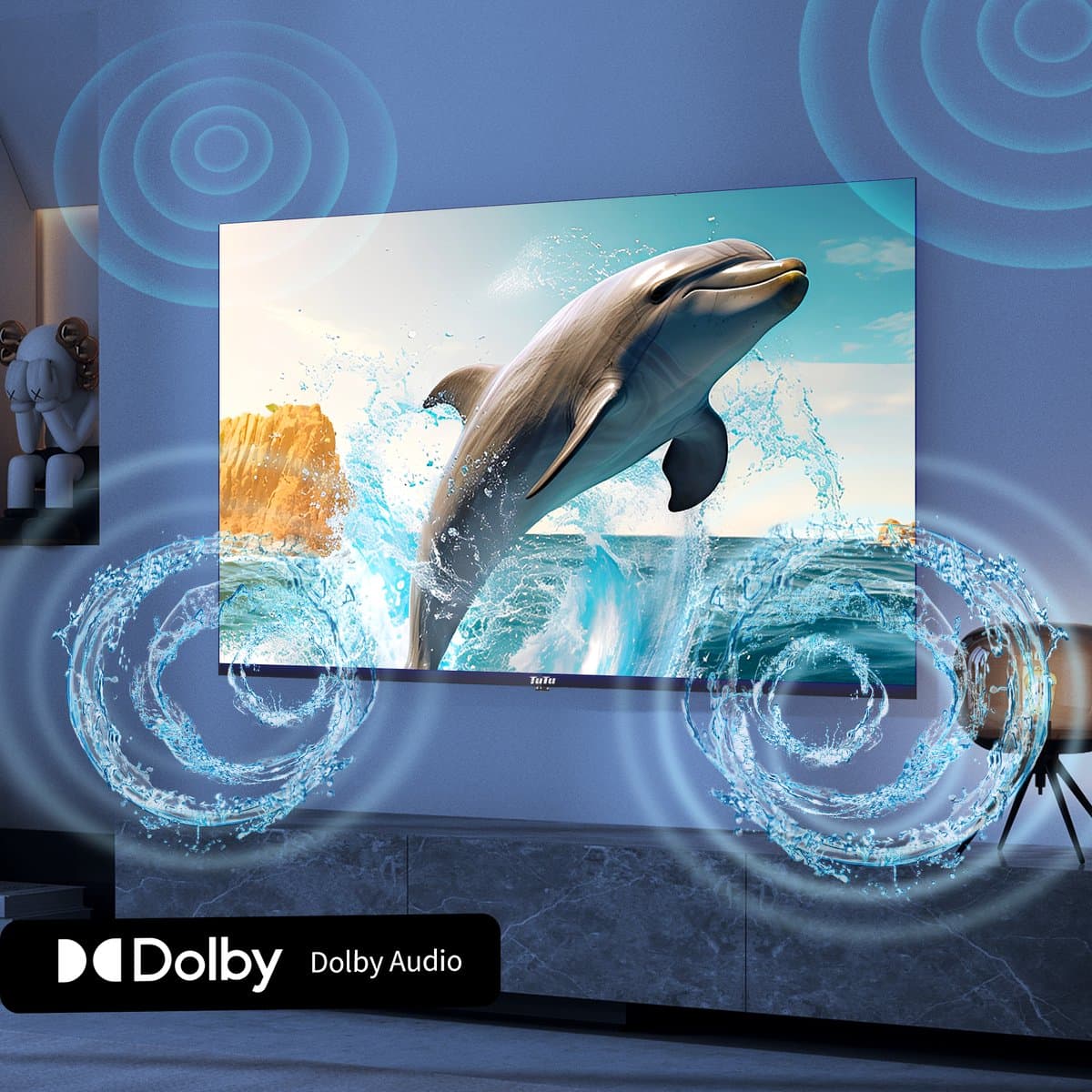 TuTu Android Smart TV - QLED 4K Ultra HD - 43 inch/109 cm - Frameless Design - Tripple Tuner DVB-T/T2/S/S2/C - HDMI x3, USB x2, CI+ - Voice Controle & Streaming apps - Geassembleerd in Eindhoven - TUQ43UN1 thumbnail 6