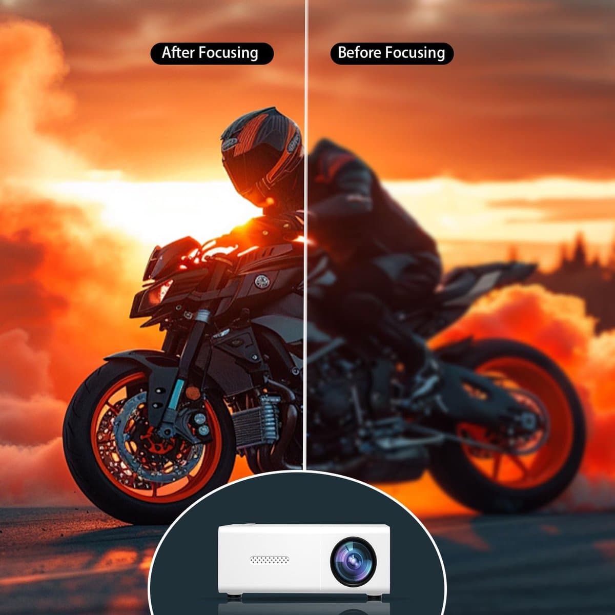 Mini Projector Draagbaar - Full HD 1080P - Beeld tot 60 Inch (150 cm) - Ingebouwde Stereo Speakers - Voor Thuis, Buiten en Presentaties thumbnail 2