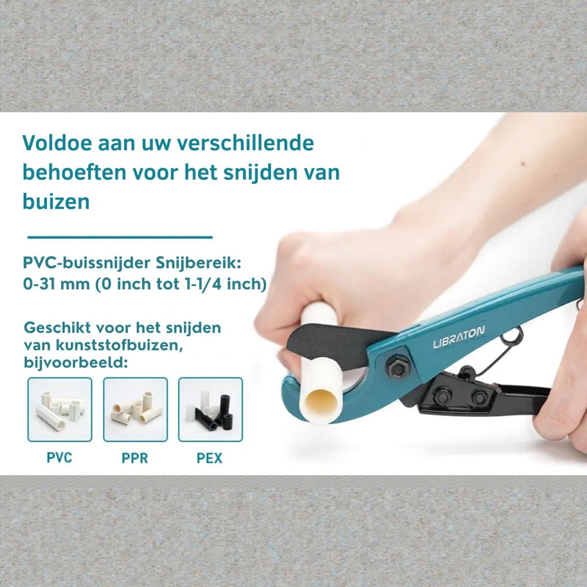 Buizensnijder – 31 mm PVC/PEX/PPR Pijpsnijder – Professioneel Snijgereedschap met Veiligheidsslot – Voor Kunststof Buizen thumbnail 4