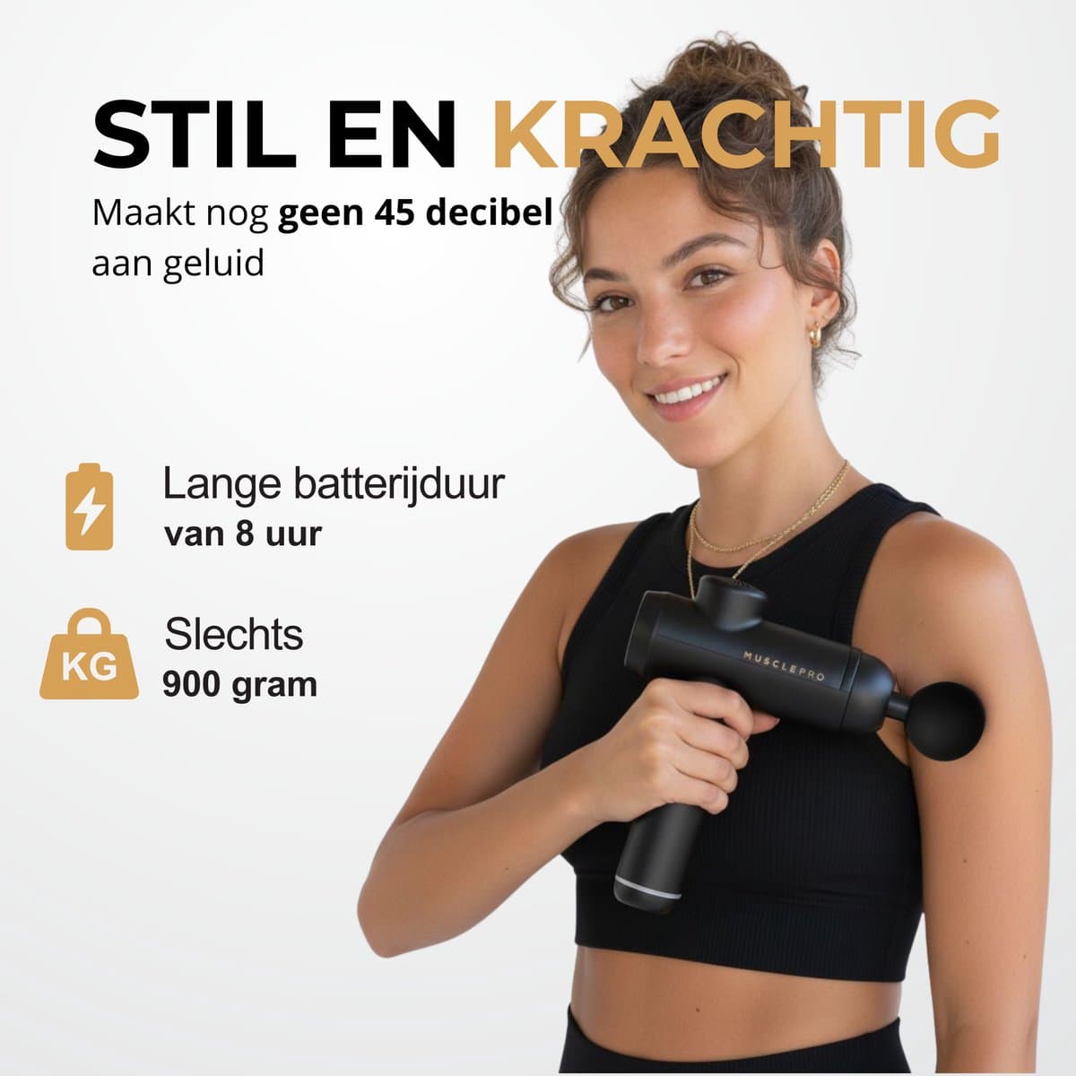 MusclePro Prime 12V massage gun: 99 standen, 8 mondstukken, koffer thumbnail 5