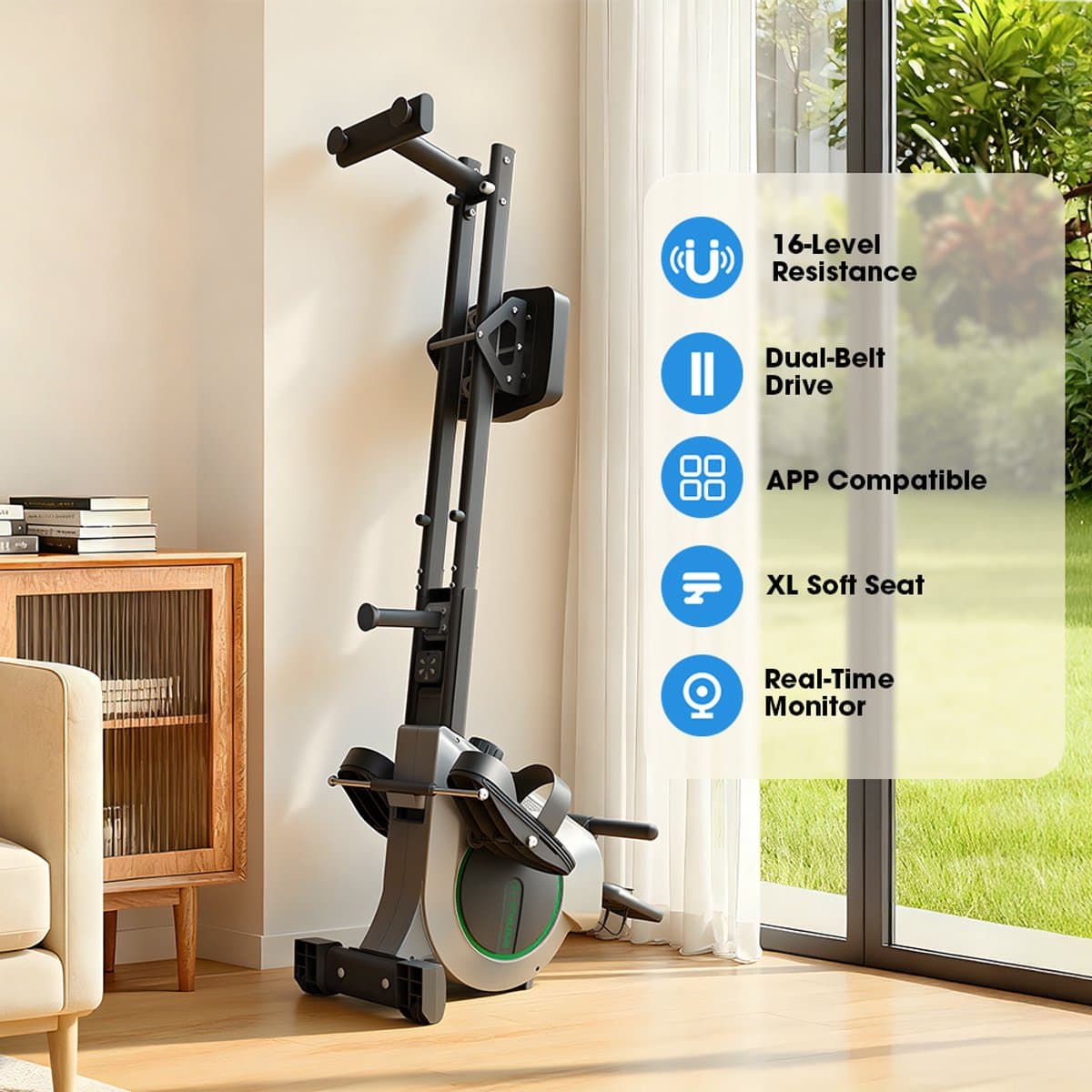 Formill QK530 Magnetische Roeitrainer Thuis – 16 Weerstand - 160kg - LED - Stil - Kinomap - Tablet & Telefoonhouder thumbnail 5