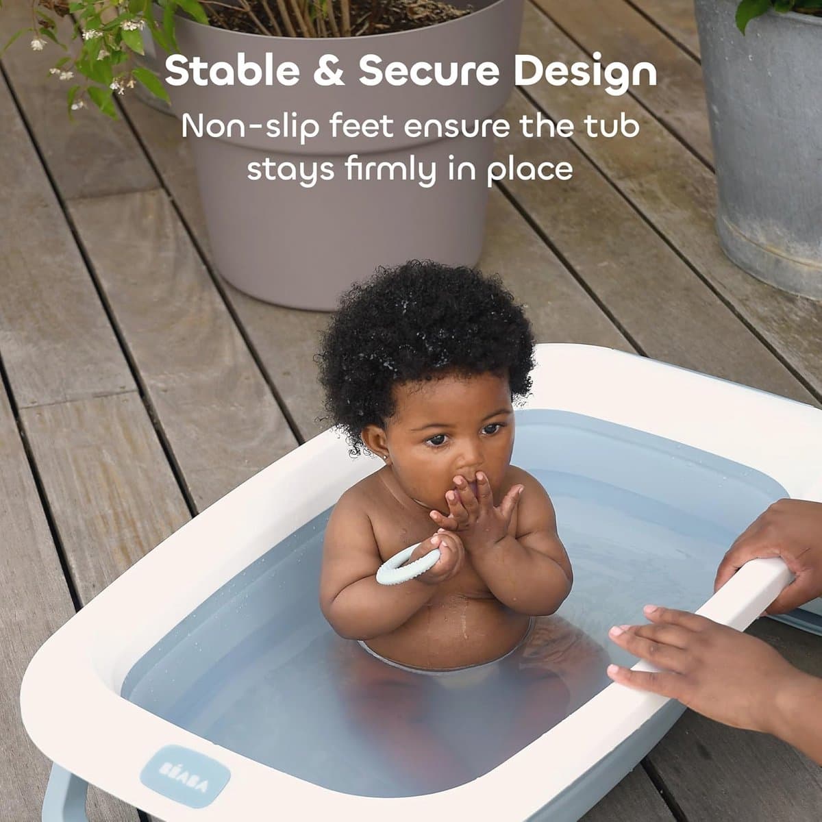 Opvouwbare Babybadkuip - Ultra Compact, Antislip Voeten, Gemakkelijk Opslag - 29L - Blauw thumbnail 2