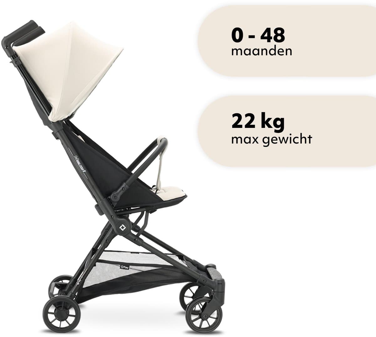 Qplay Mega Pro Buggy - Inklapbaar - Lichtgewicht Reisbuggy - Apricot thumbnail 8