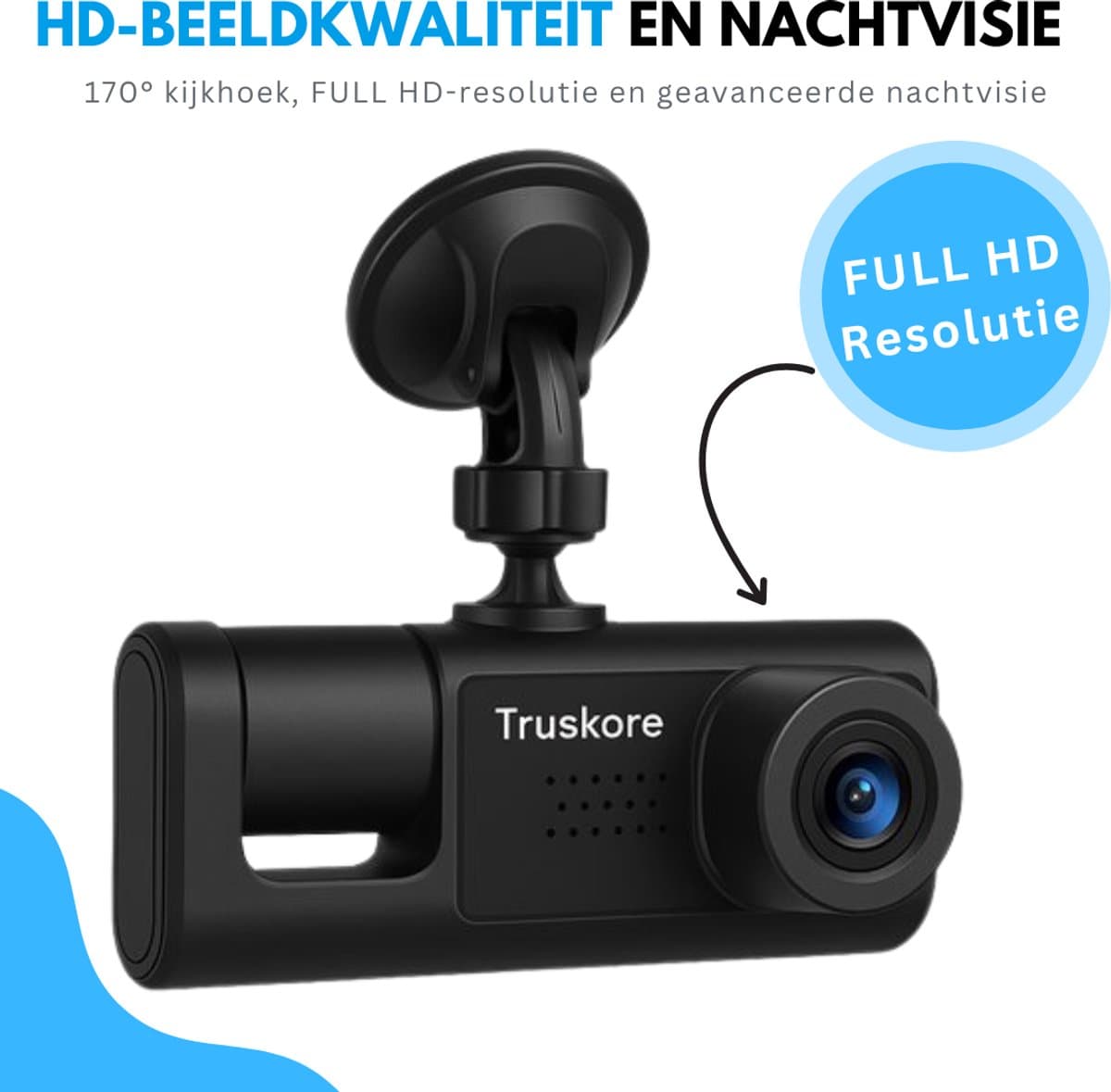 Truskore Dashcam Voor Auto Max 2025 - Voor en Achter - FULL HD Beeld en Nachtvisie - Incl. App thumbnail 2