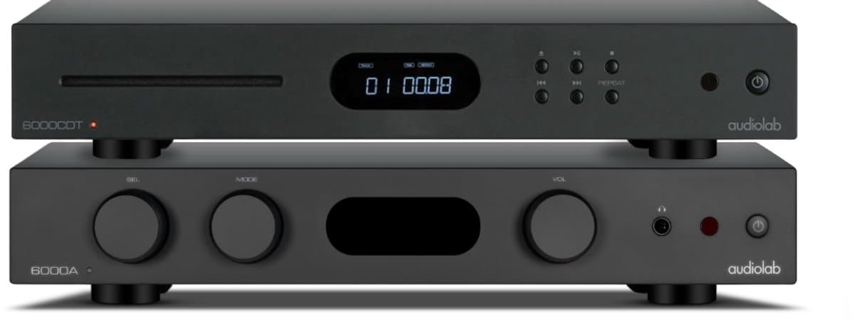 Audiolab 6000A MkII met 6000CDT Hifi Stereo Set – Versterker Audio – CD-transport – 2x 75 W – met DAC – Voor CD, TV (HDMI ARC) & Streaming – Zwart