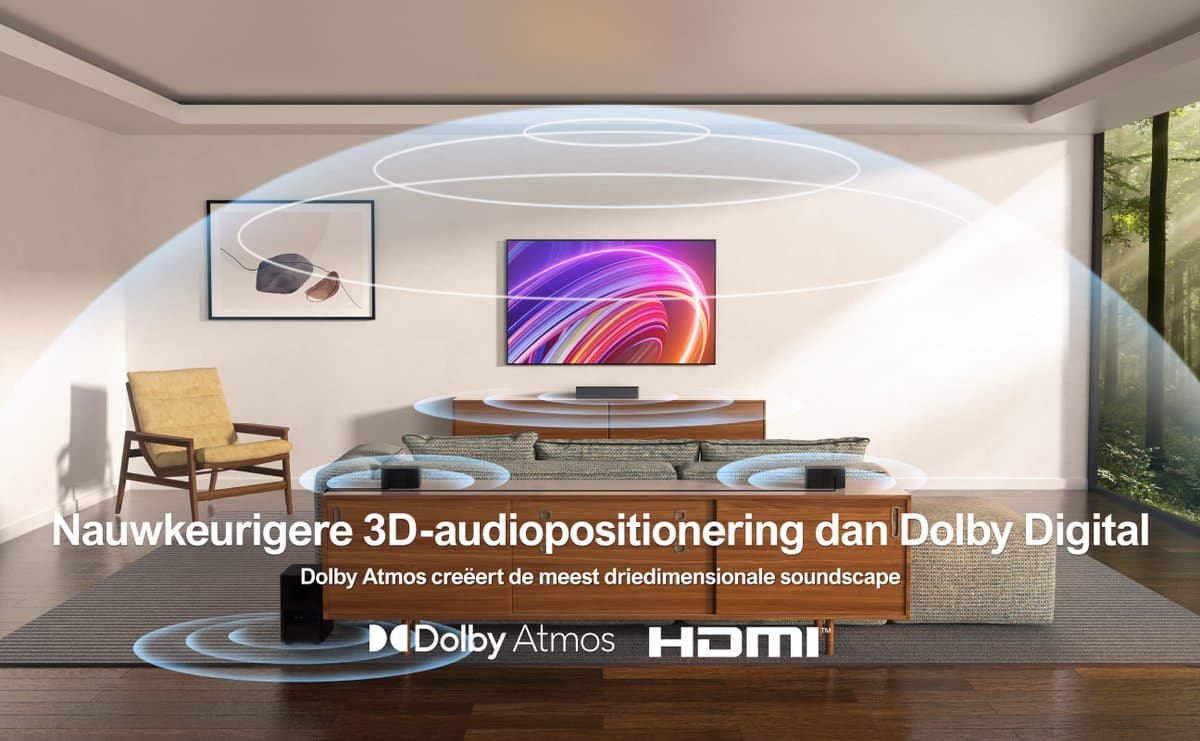 ULTIMEA Poseidon M4T Home Theater System: 5.1-kanaals Dolby Atmos-soundbar met draadloze subwoofer en 2 surround-luidsprekers thumbnail 2