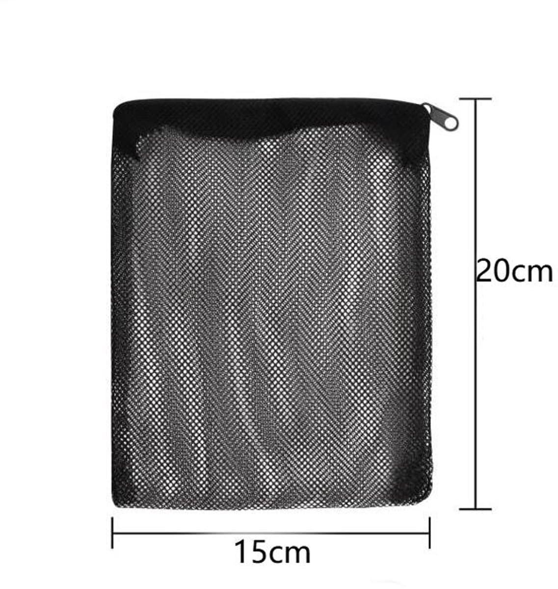 Filter Bags - 10 Stuks - Fine Mesh - Reusable - Polyester - Aquarium - Met Rits - Herbruikbaar - Perfect for Activated Carbon - Biosphere - Aquariumfilter - 15 x 20 cm - Zwart thumbnail 2