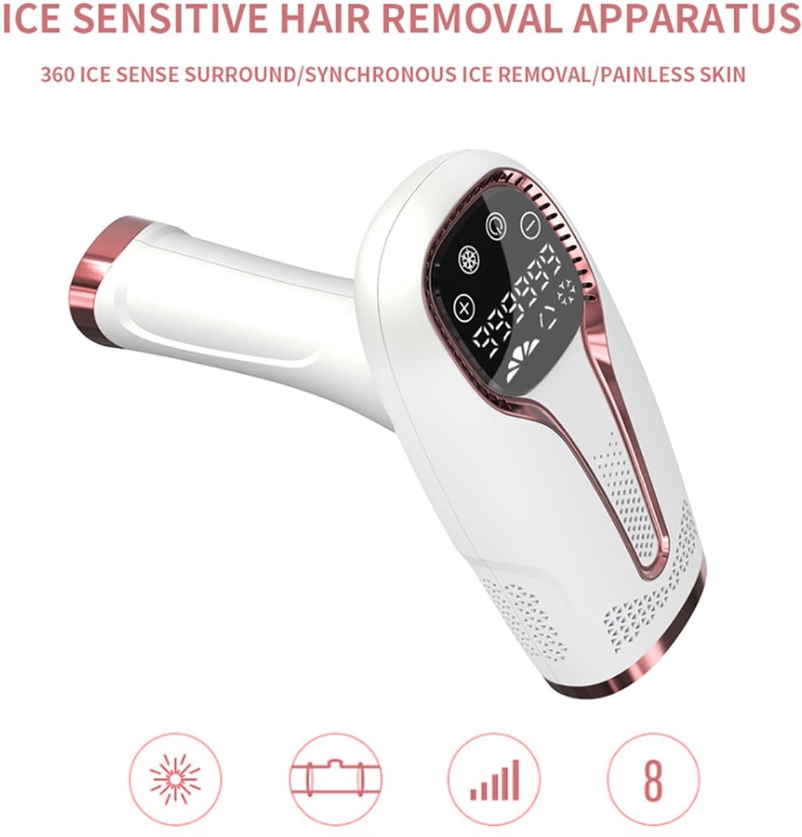 OKWISH IPL Ontharingsapparaten - IPL Ontharingsapparaat - Laser Ontharing Thuis - Pijnloze Ontharing - IJskoel Ontharing Apparaat - 5 Energiestanden - Wit - ABS thumbnail 3