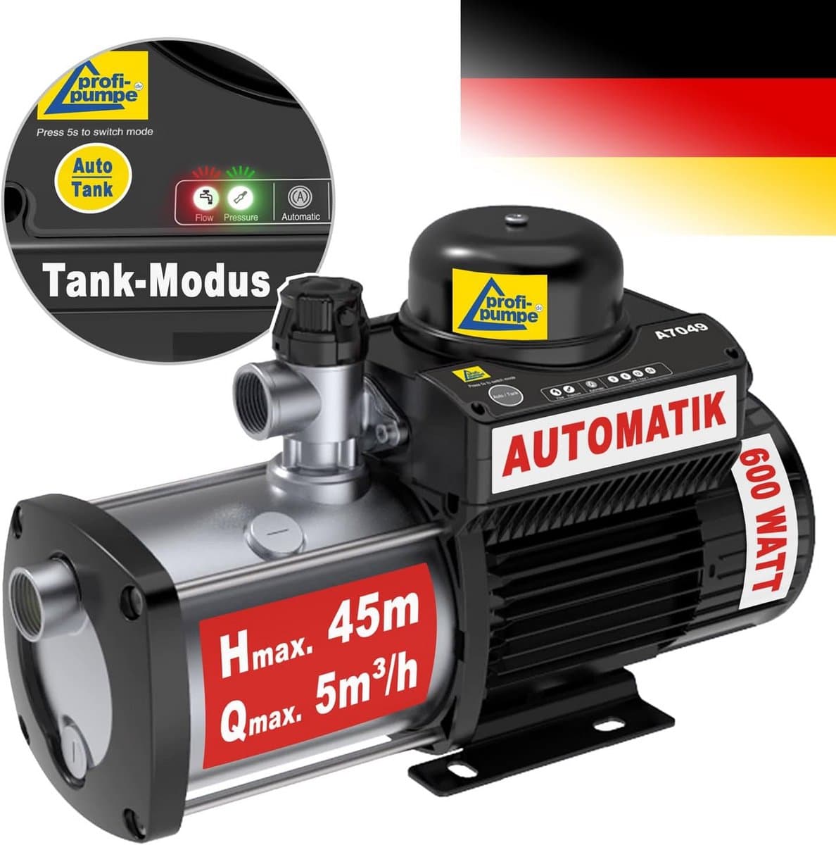 Huiswaterpomp met Sensor-Controle - Krachtige Centrifugaalpomp voor Tuin en Watertank thumbnail 3