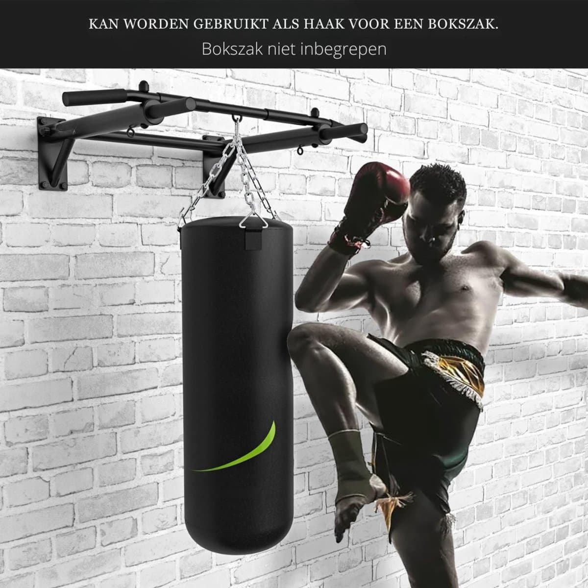 DnA® Pull Up Bar - Wasstrips - Pull Up Station - Zwart - 36cm x 1cm x 8cm thumbnail 3