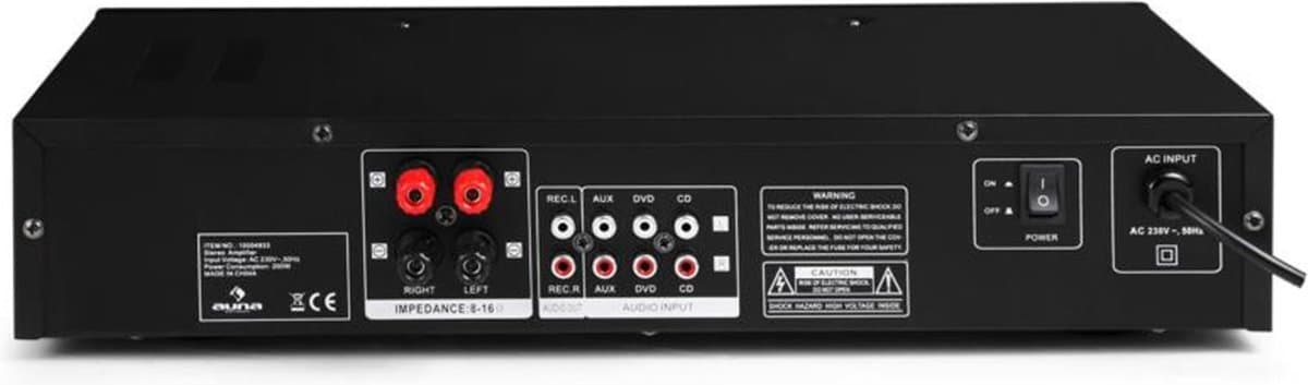 Auna Hifi Verstärker Stereo, Verstärker-Hifi-Stereo, Mini Verstärker mit Bass- und Höhenregler, Musik-Verstärker-Lautsprecher mit Fernbedienung, AV Receiver, 1 Kanal AUX-Verstärker für MP3 & CD Player thumbnail 2