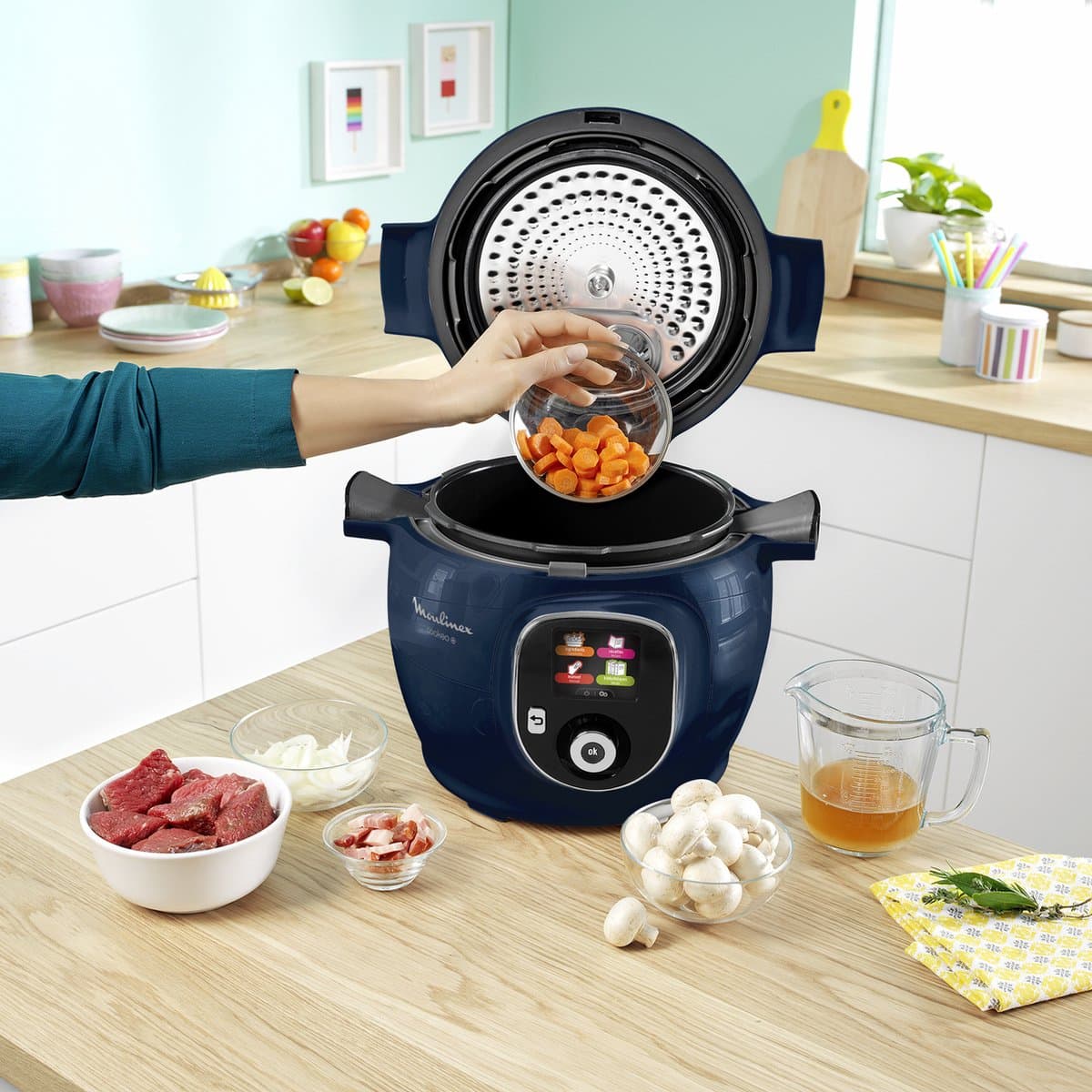 Moulinex Cookeo+ CE851410 - Intelligente Hogedruk Multicooker - 6 programma's - 6L - Blauw thumbnail 2