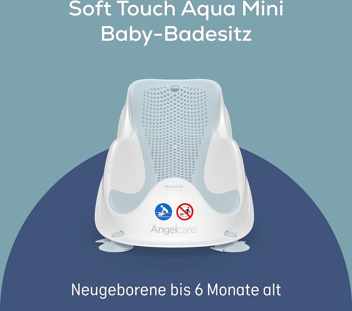 Light Aqua, ergonomisch badzitje voor babybadkuip, aangenaam zacht ligoppervlak, ophangbaar thumbnail 2