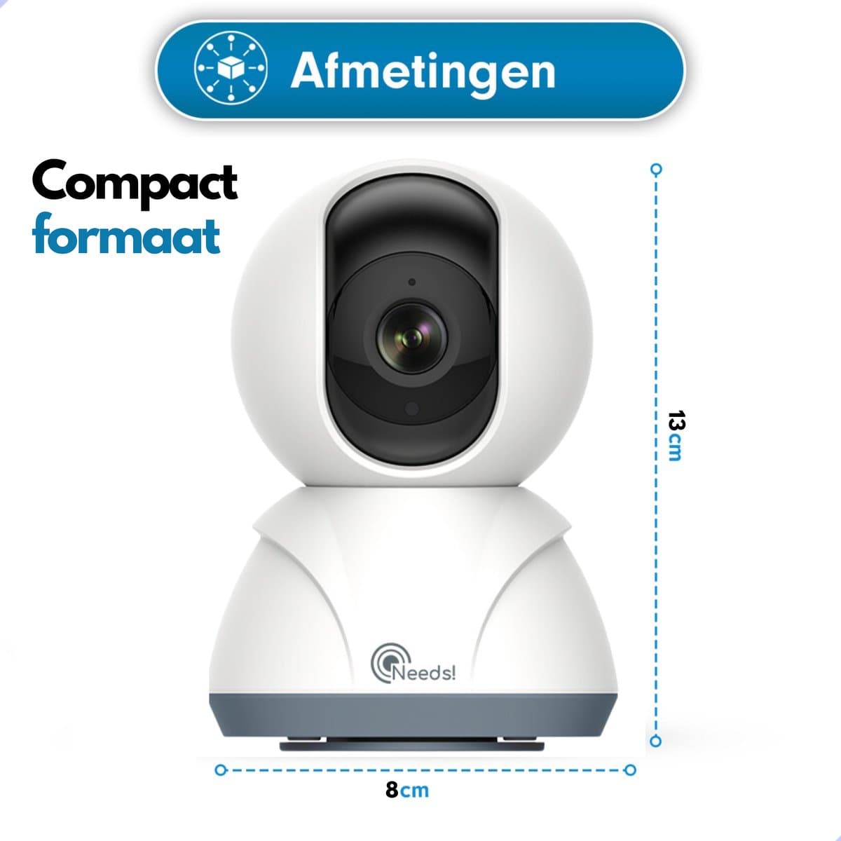 Needs!® Full HD Wifi Babyfoon met Camera WS-Q100A - En App - Camera Beveiliging – Wifi Camera – Camerabewaking - 1080p – Baby Monitor – 2.4GHZ – Wit thumbnail 5