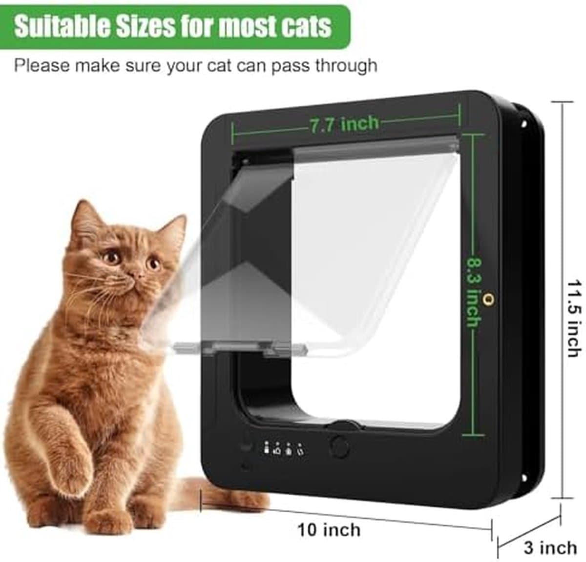 Huisdierluik - Kattenluik - Zelfstandige toegang - Microchip gestuurd - 39 x 25 cm - Rood thumbnail 2