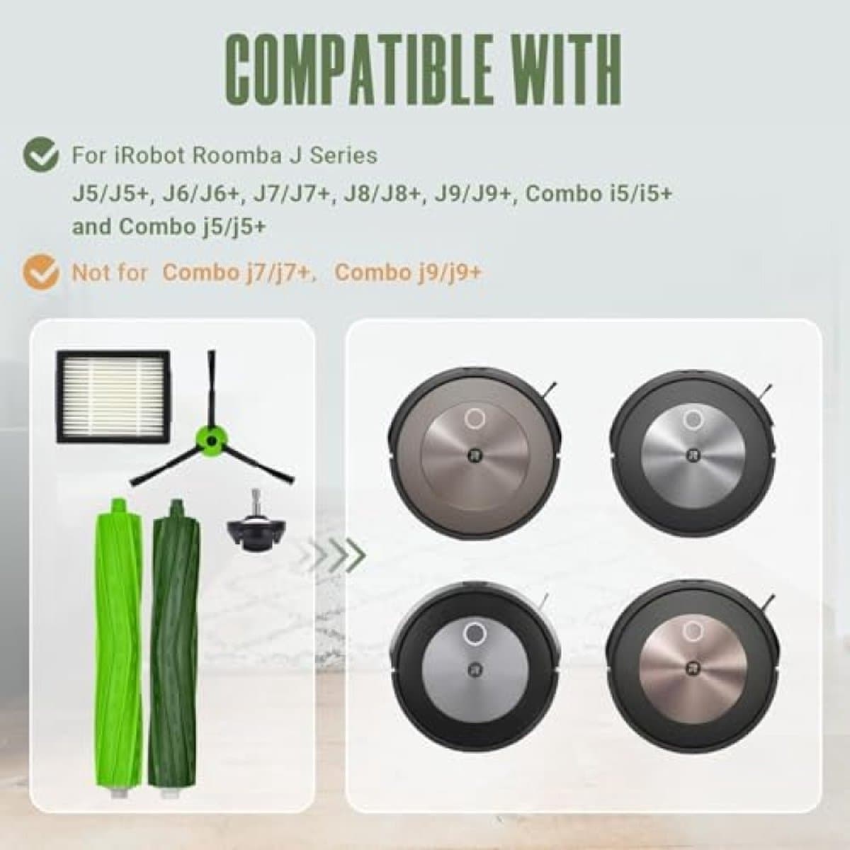 Vervangingsset voor iRobot Roomba J5/J6/J7/J8/J9 Plus - 16 Delig - Borstels, Filters en Wiel - PromoHome thumbnail 6