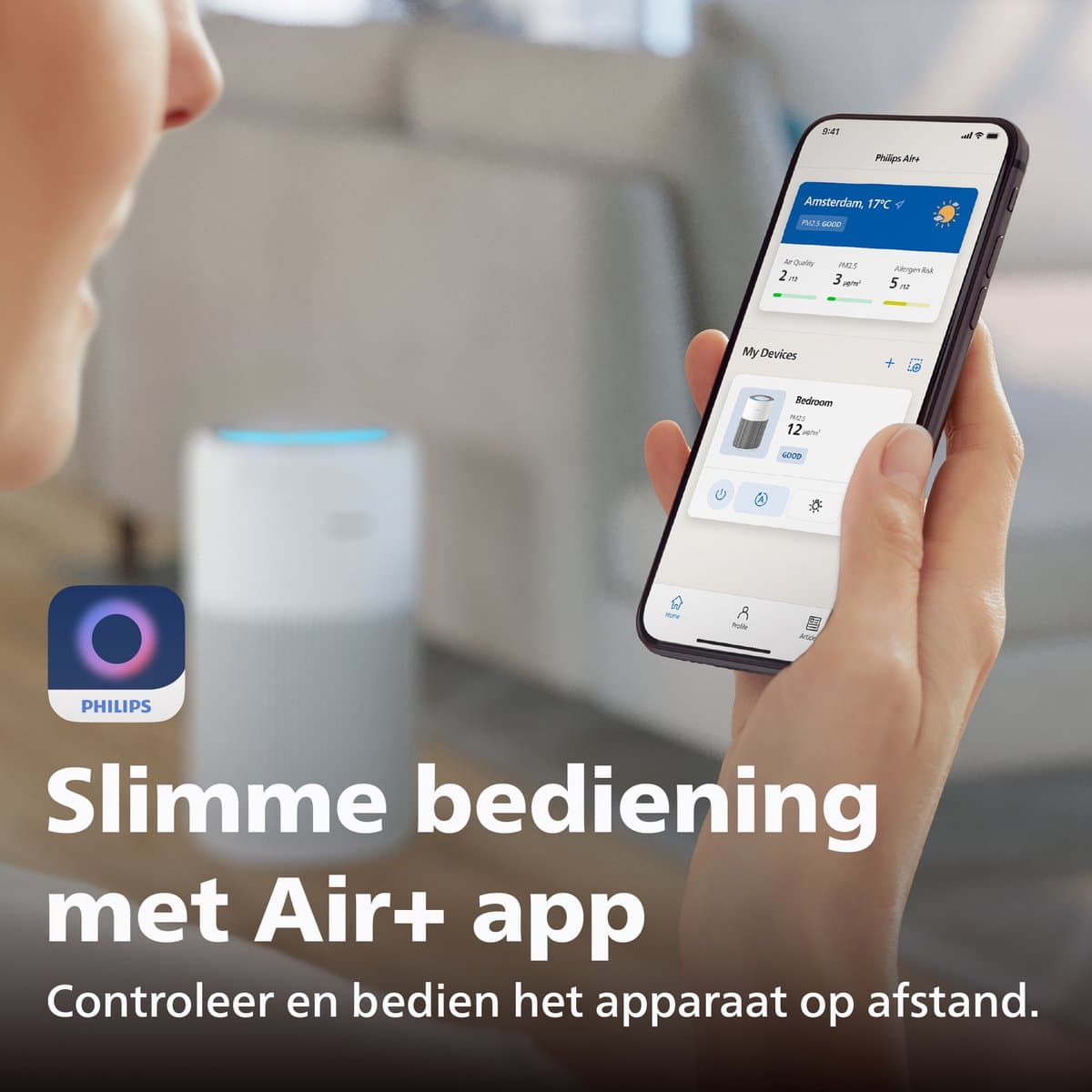 Philips PureProtect 2200 Series - Luchtreiniger - CADR 420m3/u - Ruimtes tot 109m2 - 3 Laags HEPA Filtratie - Air+ App - Ultrastil - Nachtlampje - Wit - AC2220/10 thumbnail 8