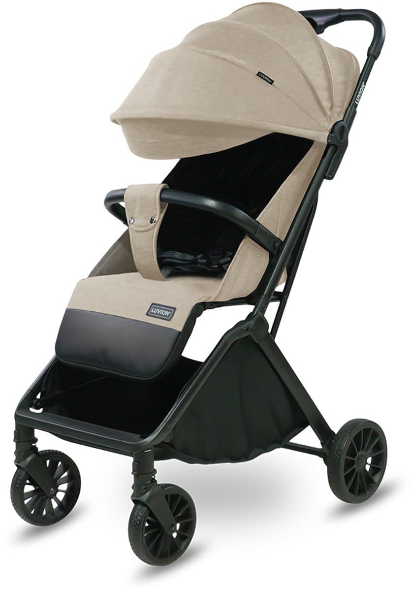 LUVION® Oslo Buggy - Plooibuggy lichtgewicht inklapbaar - Beige - Inclusief Gratis Travel Bag thumbnail 2